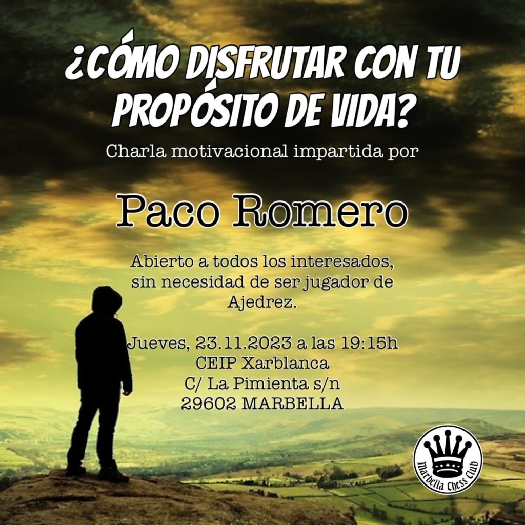 Charla Motivación, Paco Romero, Marbella Chess Club, Ajedrez Marbella